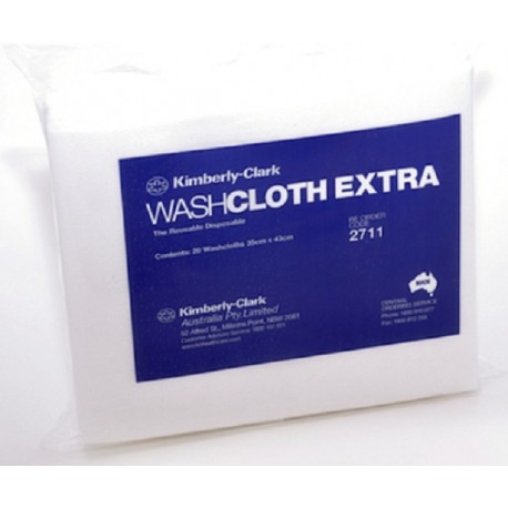 Chux-Wash cloth, Kimberly Clark, individually foiled, 33.5cm x 45cm-20sheets/pkt/30 pkts/ctn