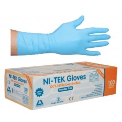 Livingstone Ni-Tek Blue Beaded cuff Nitrile gloves,  small,  (per box/100 ) Powder Free