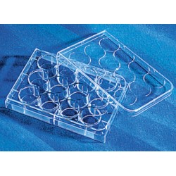 Corning 12 well Tissue culture Treated plates, with lid flat bottom, sterile, individually wrapped-pkt/50