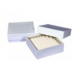 Cardboard Cryo boxes 2 Inch high with a 100 cell grid-pkt/5