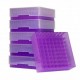 Bioline Plastic Cryo boxes 2 Inch high with a 81 cell grid and Lift off lid, Lilac-(each)