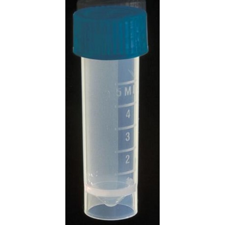 Axygen 5.0ml screw top Non-Sterile transport, flat bottom, tubes with attached caps-pkt/1000