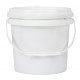 Bucket, 2L, white plastic with plastic handle and lid
