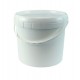 Bucket, 5L, white plastic with plastic handle and lid