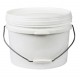 Bucket, 10L, white plastic, with metal/plastic handle and lid