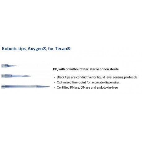 Axygen 1-50ul Filtered Conductive Robotic Tips to suit CAS-1200  Sterile, (box 72 x 96 ),Replaces COR-0216