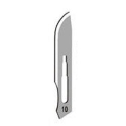 Technos-Surgical Blades, Sterile,No:10, Carbon steel, for handle No:3-pkt/100