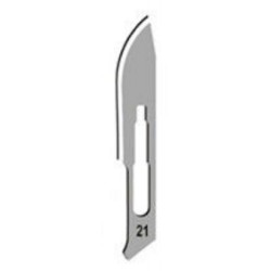 Technos-Surgical Blades, sterile, No:21, carbon steel, for handle No:4-pkt/100