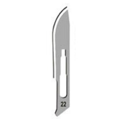 Technos-Surgical Blades, sterile, No:22, carbon steel, for handle No:4-pkt/100