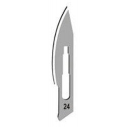 Technos-Surgical Blades, sterile, No:24, carbon steel, for handle No:4-pkt/100