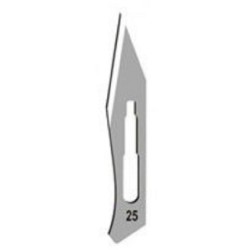 Technos-Surgical Blades, sterile, No:25, carbon steel, for handle No:4-pkt/100