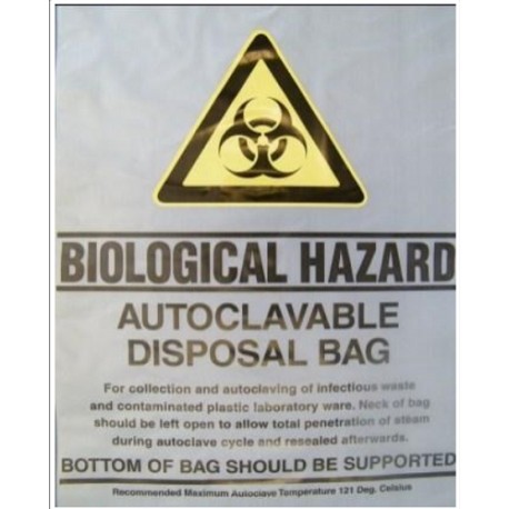 Sterihealth-Autoclave bag, 69X55 cm with biological hazard label, 50µm, Natural-200/ctn