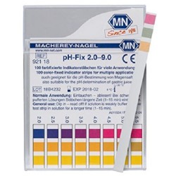Machery-Nagel high quality pH fix test strips, Range: 2 - 9, 0.5 pH increments, pkt 100