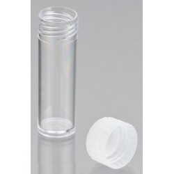 5mL-Technoplas-Polycarbonate flat bottom tube, seperate natural PP screw cap, 50mmHx16mmW, autoclavable, ctn/2,000