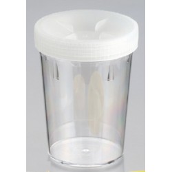 500mL-Technoplas-Polycarbonate flat bottom container, natural PP screw cap unattached, 125mmHx90mmW, autoclavable, ctn/126