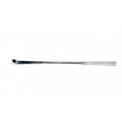 Spatula, stainless steel, 1 bent, 1 flat end, 6x45mm Head, 150mm overall length
