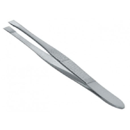 Forceps-Flat square Tip, stainless steel, not serrated 7.5cm length