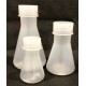 Technos, Eerlenmyer Flask, polypropylene, 100ml, wide mouth (35mm), with scew cap, 115mmH, base diameter, 65mm, each