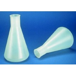 Technos Erlenmeyer Flask 100mL, polypropylene, wide mouth 35mm, 115mmH, base diam 65mm, no scew cap, autoclavable,121oC