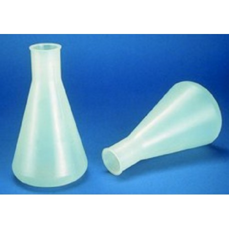 Technos Erlenmeyer Flask 500mL, polypropylene, wide mouth 47mm, 190mmH, base diam, 110mm, no scew cap, autoclavable,121oC