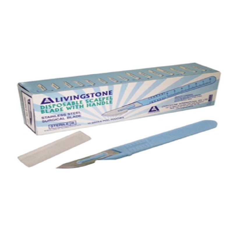 Disposable Scalpel with Stainless Steel Blade, Box of 10