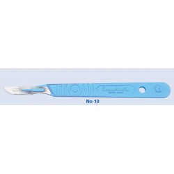 Swan Morton Disposable scalpel blade No.10, sterile, with handle, individually wrapped, 10/box