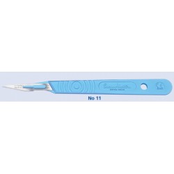 Swann Morton Disposable scalpel blade No.11, sterile, with handle, individually wrapped, 10/box