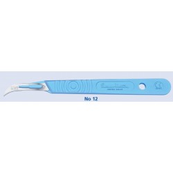 Swann Morton Disposable scalpel blade No.12, sterile, with handle, individually wrapped, 10/box