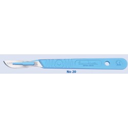 Swann Morton Disposable scalpel blade No.20, sterile, with handle, individually wrapped, 10/box