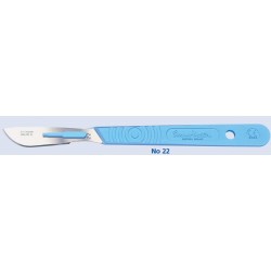 Swann Morton Disposable scalpel blade No.22, sterile, with handle, individually wrapped, 10/box