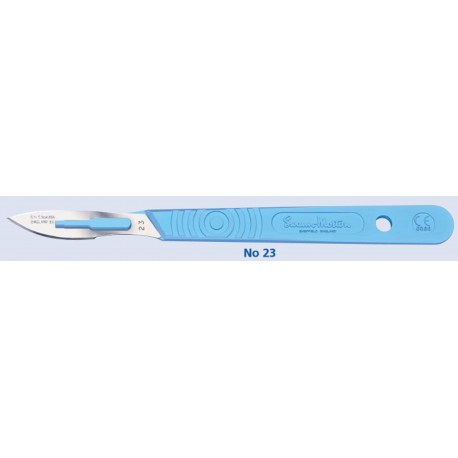 Swann Morton Disposable scalpel blade No.23, sterile, with handle, individually wrapped, 10/box