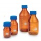 Technos 100mL Technosicate Amber Reagent bottle with Graduated, GL45 Screw Cap & Pouring Ring