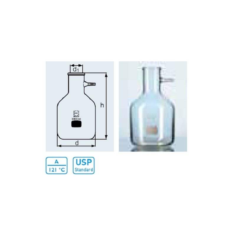 15000ml Glass Suction Flask,15L Buchner Filter Bottle,Lab Filtering Bottle 