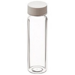 FINNERAN-40mL Clear Vial, 24-400mm Solid Top White Polypropylene Closure, PTFE Lined, pkt/100