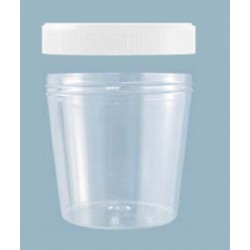 250mL-Sarstedt-V shape polystyrene sample container, flat bottom, not graduated, 75Hx78D, natural screw cap enclosed, ctn/270