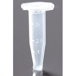 Nest 0.6mL flip top microcentrifuge tubes, clear PP with safelock cap, V bottom, sterile, pkt/1,000