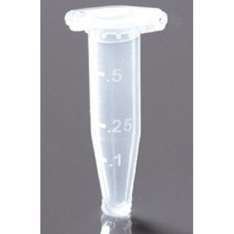 Nest 0.6mL flip top microcentrifuge tubes, clear PP with safelock cap, V bottom, sterile, pkt/1,000