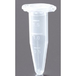Nest 1.5mL flip top microcentrifuge tubes, clear PP with safelock cap, V bottom, sterile, pkt/500