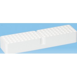Sartstedt Styrofoam containers without lid, (338Wx88Lx50H)mm, 5x20 hole format x 13mmd holes, holds 100 tubes