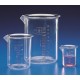 Kartell 25mL PMP (TPX®) Beaker, clear, graduated, low form with spout, autoclavable, Class B