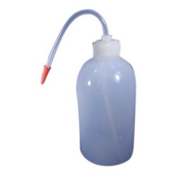 Technos Wash Bottle, Polypropylene with curved straw, 125mL, each