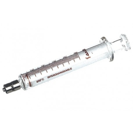 Sanitex 1mL Borosilicate Glass Syringe, nickel-plated brass luer lock tip, sterilisable up to 200°C
