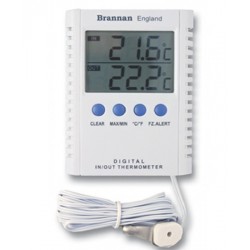 Brannan Digital Min/Max  Indoor/Outdoor Thermometer, Temp Range: Indoor: 0 to +50°C&F / Outdoor: -50 to +70°C&F
