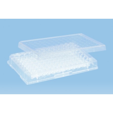 Sarstedt 96 well micro test plates, with lid, sterile, pkt/50