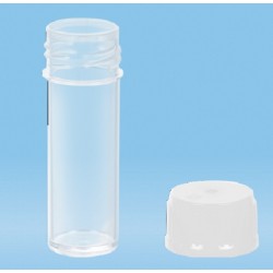 5mL-Sarstedt-Polypropylene flat bottom tubes with neutral screw cap enclosed, non-sterile, 50x16mm, pkt/250/ctn/2,000