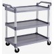 Technos Laboratory Trolly, 3 Plastic Shelves with Aluminium Frame with cators and brakes