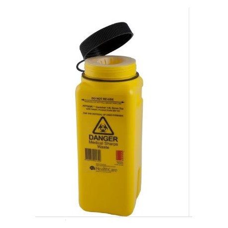 FITTANK™ Sharps Container 1.8 Litre Screw Top with Insert