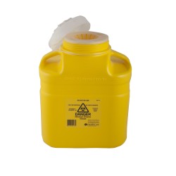 FITTANK™ Sharps Container 12 Lt Screw Top with petal insert and needle notch