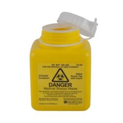 FITTANK™ Sharps Container 500ML Screw Top with Insert & Label