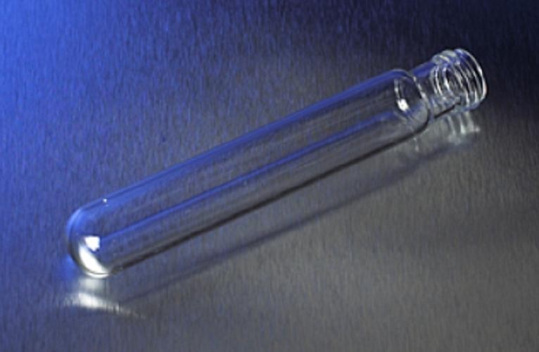 Corning-Pyrex- disposable, culture tube, round bottom, screw cap style,  7.5ml vol, 13 x 100mm, thread 13-415-pkt/1000